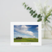 Zypressenbäume in der Toskana, weiße Postkarte (Stehend Vorderseite)