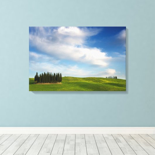 Zypressenbäume in der toskanischen Leinwand (Insitu (Holzboden))