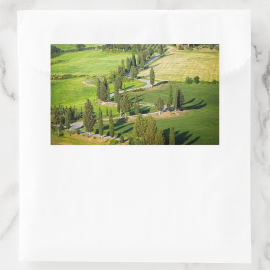 Zypressenkurvenbahn, rechteckiger Aufkleber in der (Tasche)