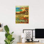 Zyprische felsige Küste Poster (Heimbüro)