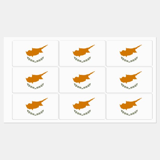 zyprische Flagge Etiketten (Blatt)