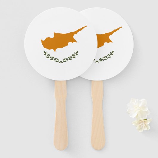 zyprische Flagge Fächer (Vorne und Hinten)