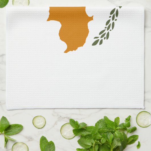 zyprische Flagge Geschirrtuch (Gefaltet)