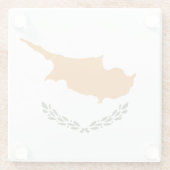 zyprische Flagge Glasuntersetzer (Rückseite)