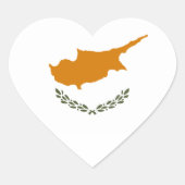 zyprische Flagge Herz-Aufkleber (Vorderseite)