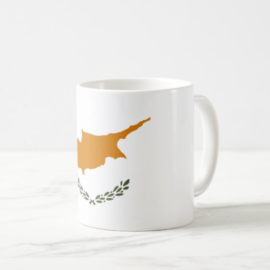 zyprische Flagge Kaffeetasse (VorderseiteRechts)