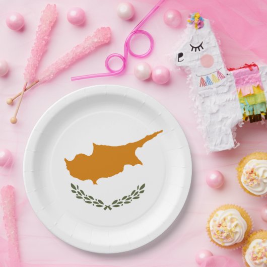 zyprische Flagge Pappteller (Party)