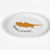 zyprische Flagge Pappteller (Schrägansicht)