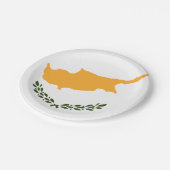 zyprische Flagge Pappteller (Schrägansicht)