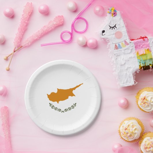 zyprische Flagge Pappteller (Party)