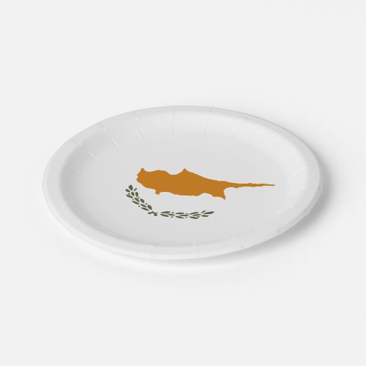 zyprische Flagge Pappteller (Schrägansicht)