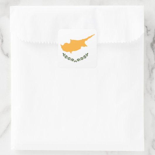 zyprische Flagge Quadratischer Aufkleber (Tasche)