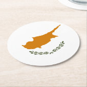 zyprische Flagge Runder Pappuntersetzer (Angewinkelt)