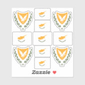 zyprische Staatssymbole/Wappen und Flagge St. Aufkleber (Blatt)