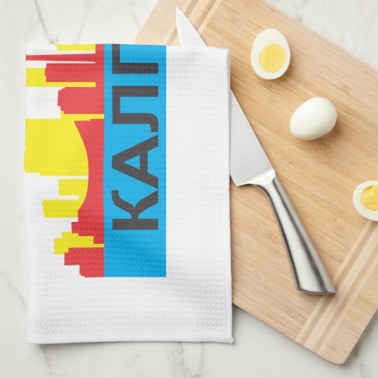 zyrillisch geschirrtuch (Viertel Falte)