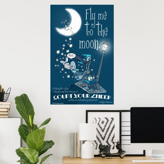 ZYS fliegen mich zum Mond Poster (Heimbüro)