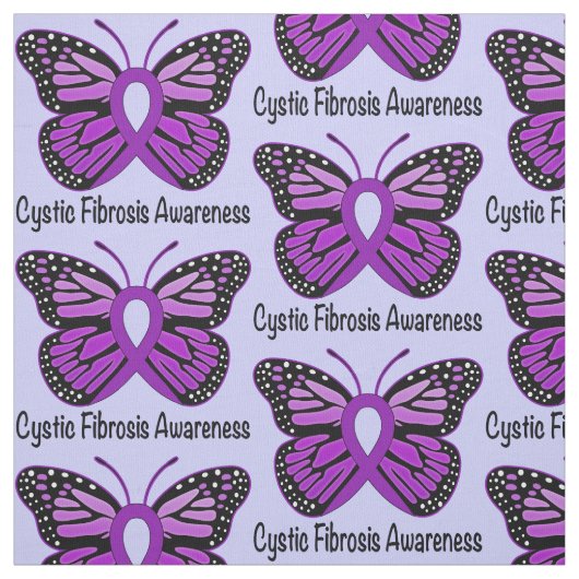 Zystische Fibrose: Bewusstsein mit Schmetterling Stoff (Muster)