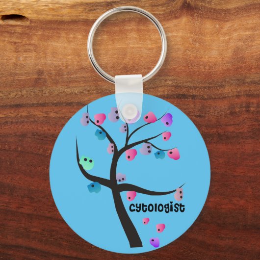 Zytologe einzigartiger Baum mit Zelldesign Schlüsselanhänger (Rückseite)
