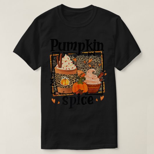 ZyVb Leopard Pumpkin Gewürz Herbst Kürbiskürkin Th T-Shirt (Design vorne)