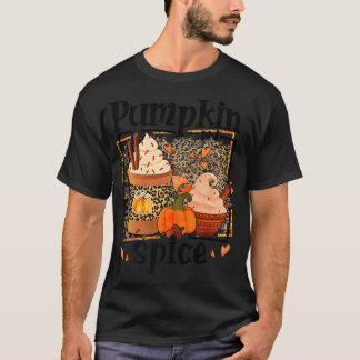 ZyVb Leopard Pumpkin Gewürz Herbst Kürbiskürkin Th T-Shirt