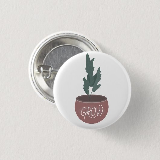 ZZ Botanische Hauspflanzen Pflanze Grünpflanzen Button (Vorne & Hinten)