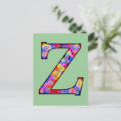 Zz-leuchtendes Monogramm Postkarte (Stehend Vorderseite)