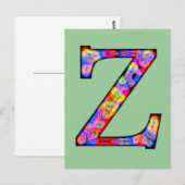 Zz-leuchtendes Monogramm Postkarte (Vorne/Hinten)