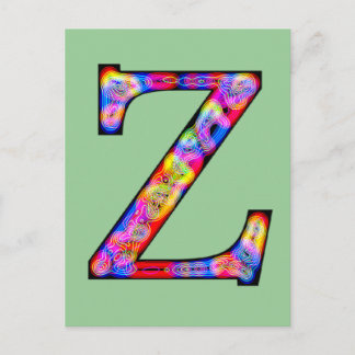Zz-leuchtendes Monogramm Postkarte