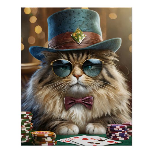 ZZ Tophat, Furry Cat Playing Cards Poster (Vorderseite)