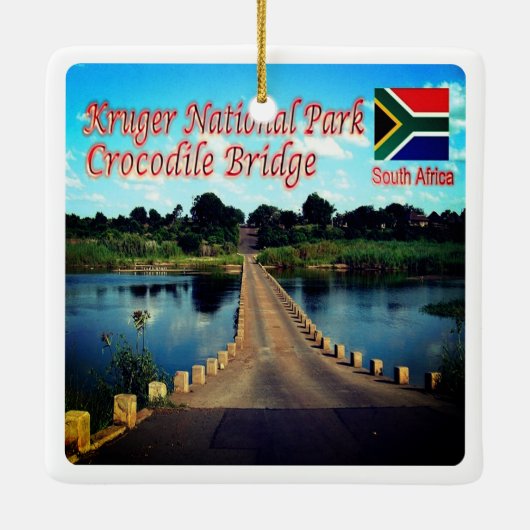 zZA003 KRUGEN N.P. Südafrika, Krokodile-Brücke, Keramikornament (Rückseite)