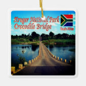 zZA003 KRUGEN N.P. Südafrika, Krokodile-Brücke, Keramikornament (Vorderseite)