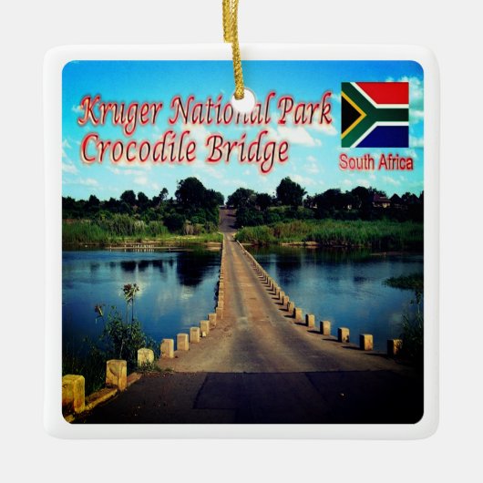 zZA003 KRUGEN N.P. Südafrika, Krokodile-Brücke, Keramikornament (Vorderseite)