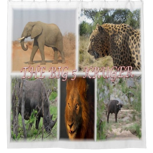 zZA027 SÜDAFRIKA, DER GROSSE 5 IN KRUGER NP Duschvorhang (Vorderseite)