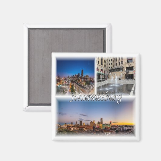 zZA034 JOHANNESBURG, Mosaik, Südafrika, Fidge Magnet (Vorderseite/Rückseite)