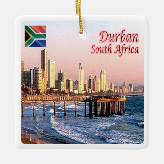 zZA037 DURBAN Skyline Crop, SÜDAFRIKA, Keramikornament (Vorderseite)