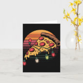 Zza Christmas Lights Retro Sunset Xmas Fast Food T Karte (Gelbe Blume)