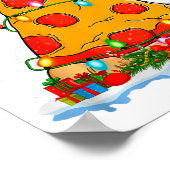 Zza Christmas Tree Lights Santa Hat Fast Food Zza Poster (Ecke)