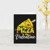 Zza Is My Valentine Day Hearts Eat Food Boys Karte (Gelbe Blume)