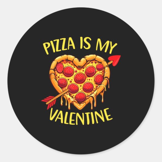 Zza Is My Valentine Funny Valentines Day Boys Ki Runder Aufkleber (Vorderseite)