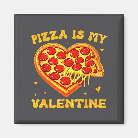 Zza Is My Valentine Funny Valentines Day Heart Magnet (Vorne)