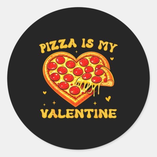 Zza Is My Valentine Funny Valentines Day Heart  Runder Aufkleber (Vorderseite)