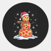 Zza Snowman - Santa Hat - Christmas Zza Party - Fu Runder Aufkleber (Vorderseite)