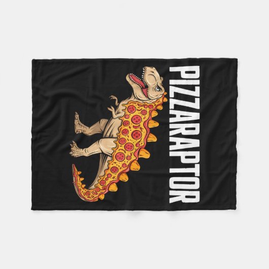 Zza T-rex Dino Fast Food Funny Zza Dinosaur  Fleecedecke (Vorderseite (Horizontal))