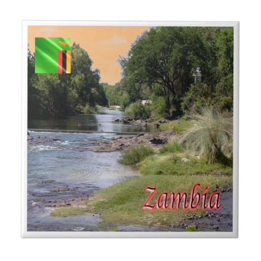 ZZM003 SAMBIA, Landschaft, Afrika, Fliese (Vorderseite)