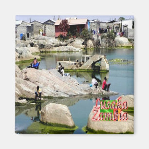 ZZM005 LUSAKA, Sambia, Afrika, Kühlschrank Magnet