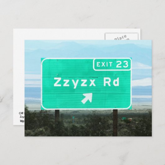 Zzyzx Rd.Exit Postkarte (Vorne/Hinten)