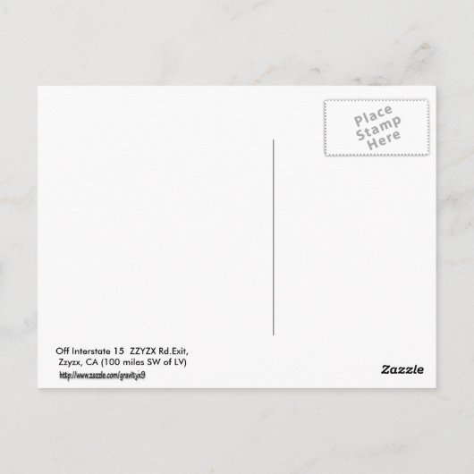 Zzyzx Rd.Exit Postkarte (Rückseite)