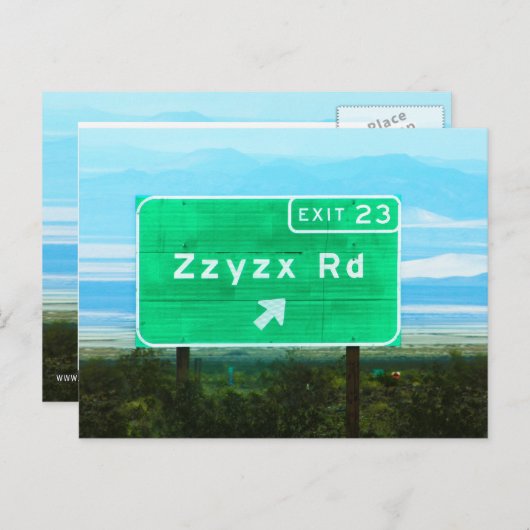 ZZYZX RD POSTKARTE (Vorne/Hinten)
