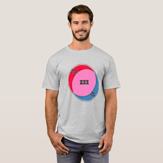 ZZZ Math Class Nickerchen Zeitvene-Diagramm T-Shirt (Vorne ganz)