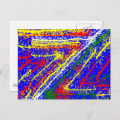 zzz ZAZZLING abstrakte Kunst: Königsblau-Streifen Postkarte (Vorne/Hinten)